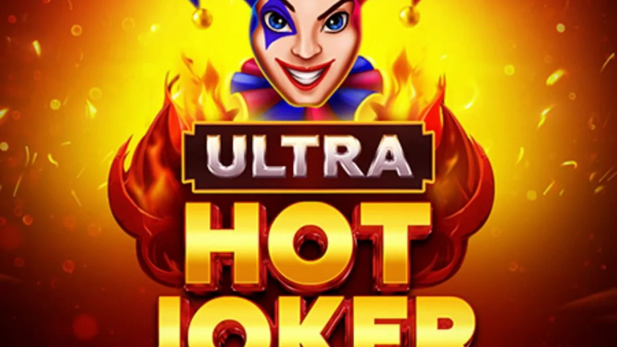 Tampilan visual slot Ultra Hot Joker dengan simbol buah dan Joker yang membara